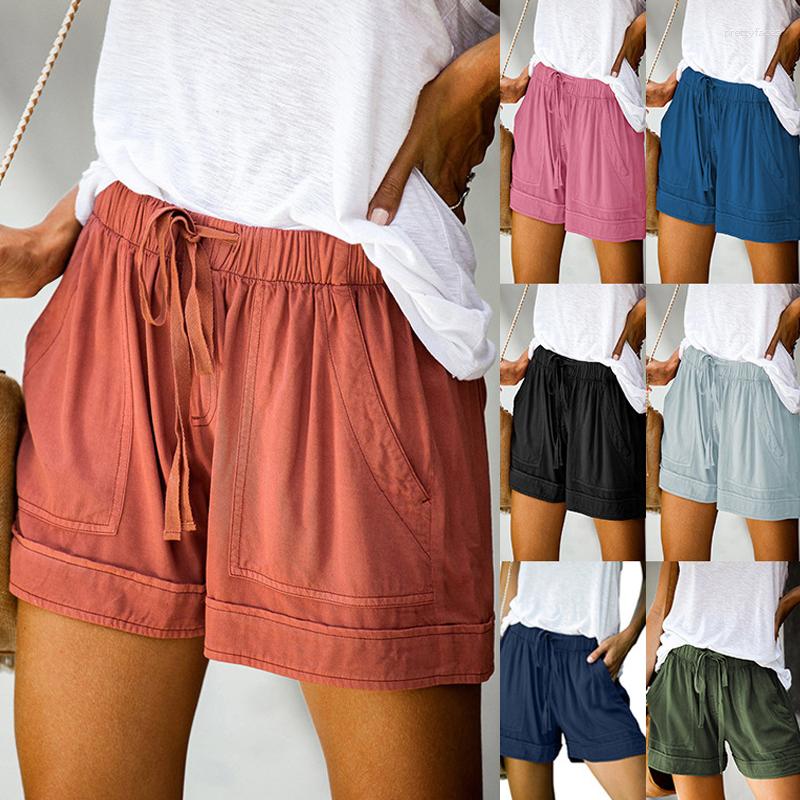 

Women' Shorts Summer Cotton Linen Women High Waist Oversize Short Pants Fashion Casual Sports Female, Dark blue