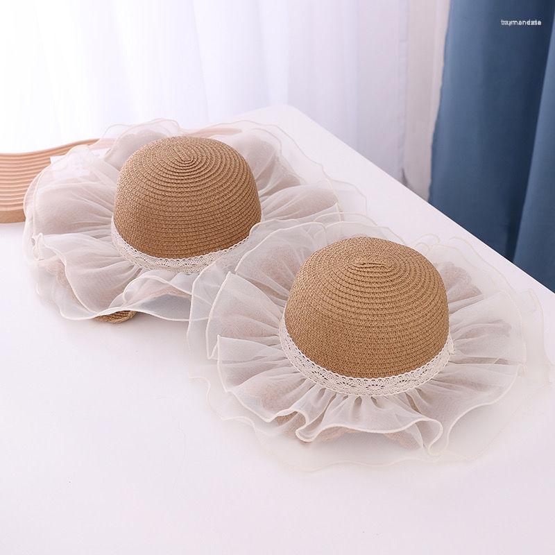 

Wide Brim Hats MATTYDOLIE Lace Straw Hat Woman 2023 Summer Edge Large-Brimmed Sun Block Parent-Child Outdoor Beach Cap, Green