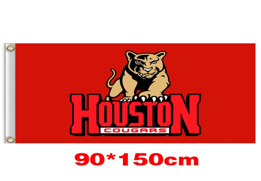 

Houston Cougars University College Flag 150CM90CM 3X5FT Polyester Custom Any Banner Sports Flag flying home garden outdoor4609262