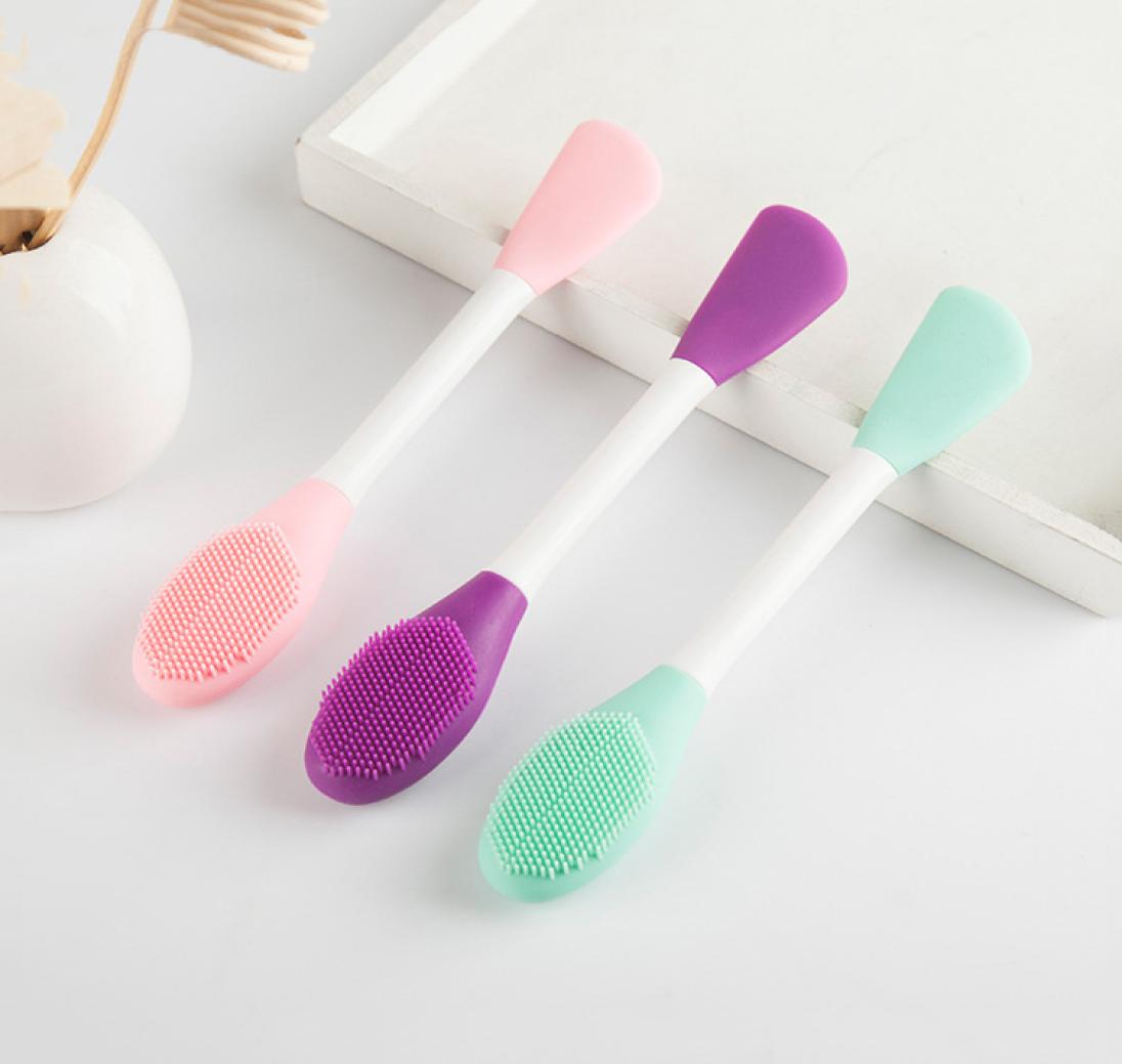 

Double side Silicone Face Mask Brush Facial Applicator Pore Cleaner Skin Care Massage Brushes Cosmetic Beauty Tool1698905