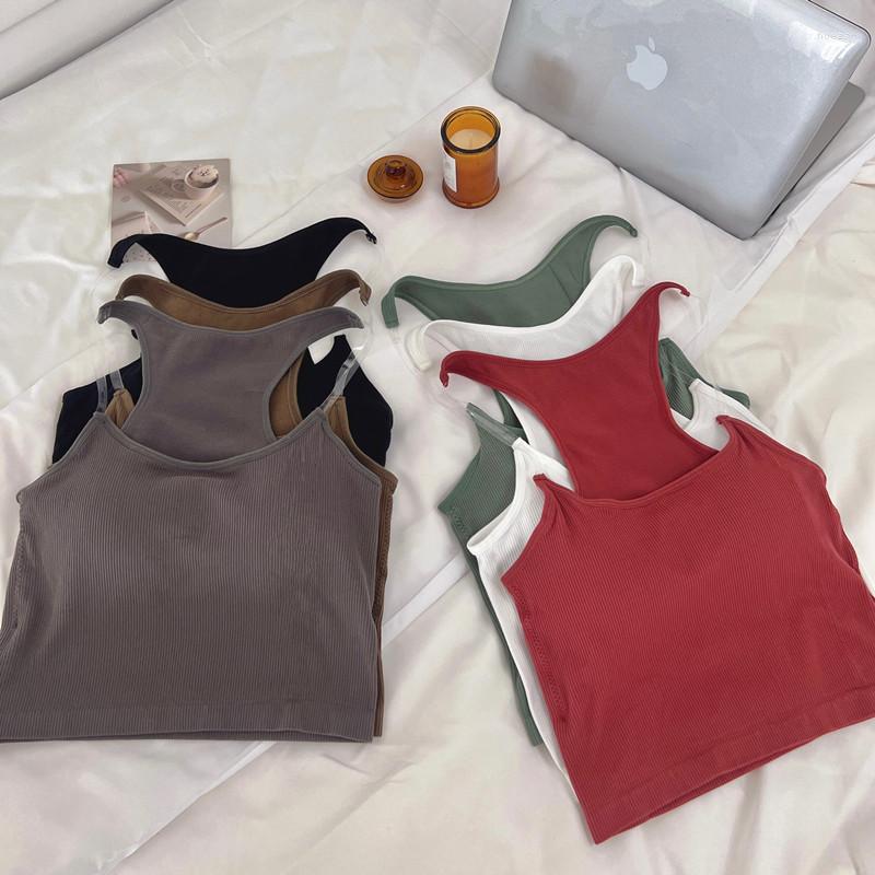 

Women's Tanks Crop Top Women Sexy Sleeveless Tops Fashion Female Underwear Strapy Casual Camis Basic T-shirt Vest Lingerie Bras 2023 Summer, Black