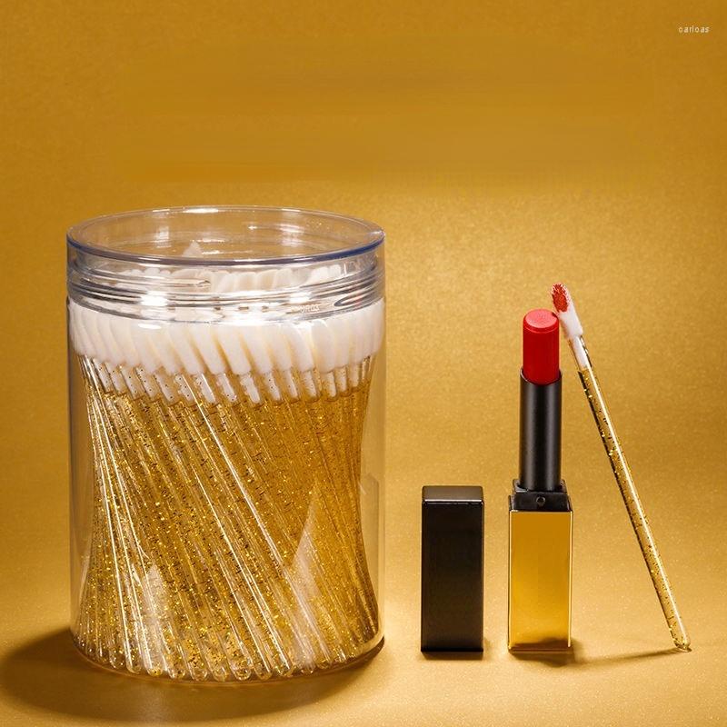 

Makeup Sponges 100 Crystal Rod Disposable Lip Brush Stick Portable Lipstick Glaze Flocking Soft Hair Line Tools