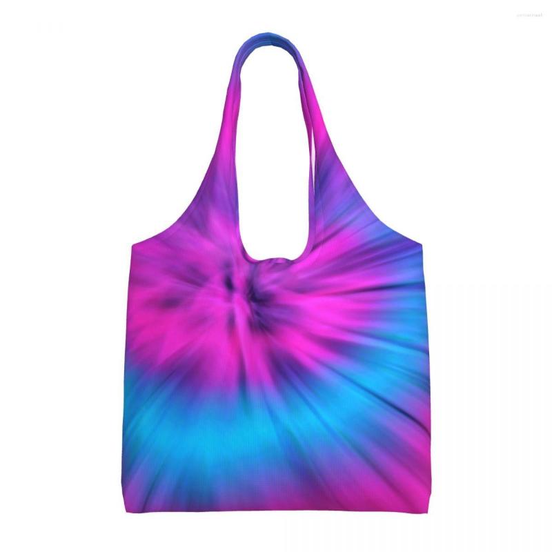 

Evening Bags Tie Dye Rainbow Shopping Bag Blooming Colors Travel Cloth Handbags Woman Fashion Retro, Picture shown
