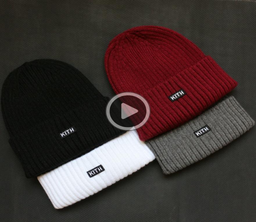 

Kith Beanie Caps knitted Cashmere Warm Couple Lovers Hats Tide Street Hiphop Wool Cap4457226