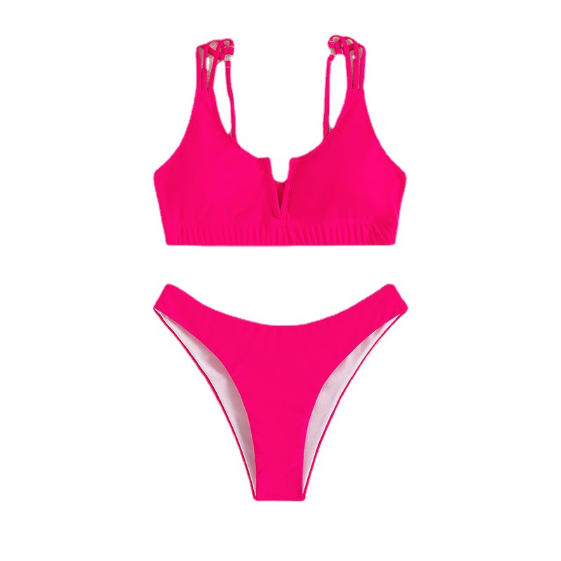 

Spaghetti Straps Two-Pieces Suits Women 2023 Low Waist Swimwear Vintage V Tank Tops Bikinis Brazilian Summer Women Water Sports Wear Lady Retro Swimming Equipment