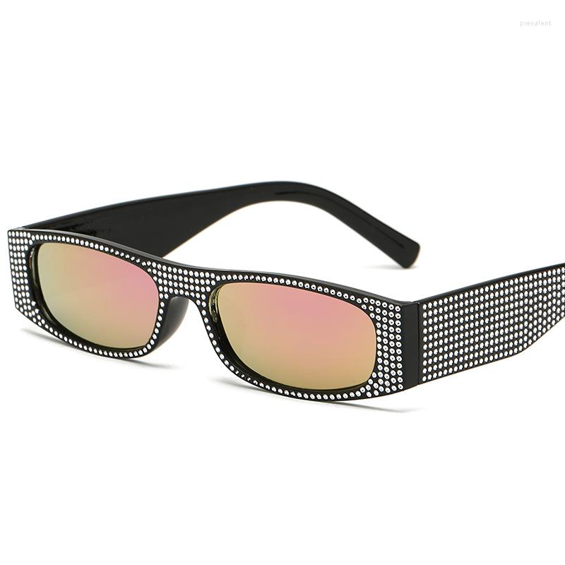 

Sunglasses Luxury Diamond Vintage Small Rectangle Sun Glasses For Women
