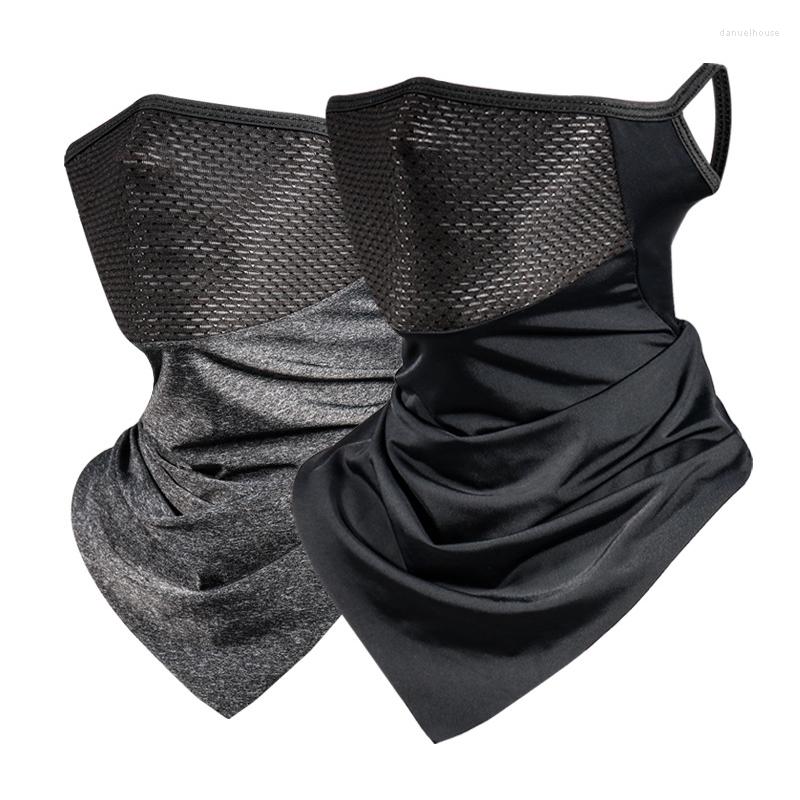 

Bandanas Summer Men Mask Full Face Bicycle Bandana UV Protection Breathable Silk Outdoor Hanging Ear Cycling Scarf Neckerchief