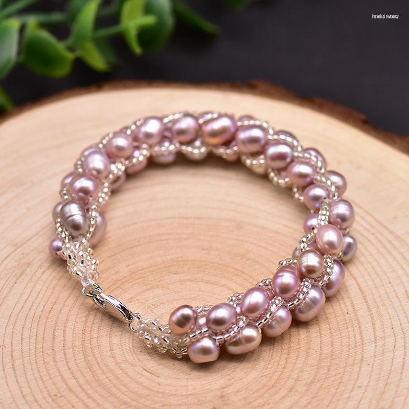 

Link Bracelets Pearl Woven Bracelet Ornament