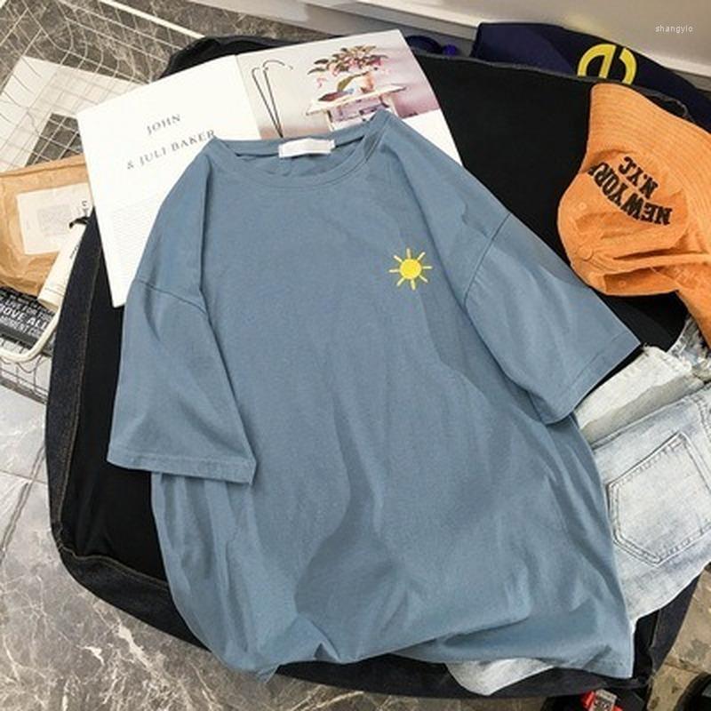 

Men's T Shirts Vintage Girl Loose Cartoon Embroidery Strange Taste Short-sleeved T-shirt Female Weather Ins Tide Clothing Women, Wt