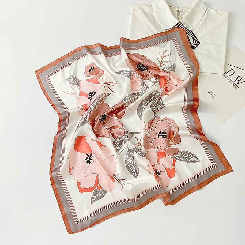 

Scarves Silk Scarf Square Female Printed Head Hijab Women 70CM