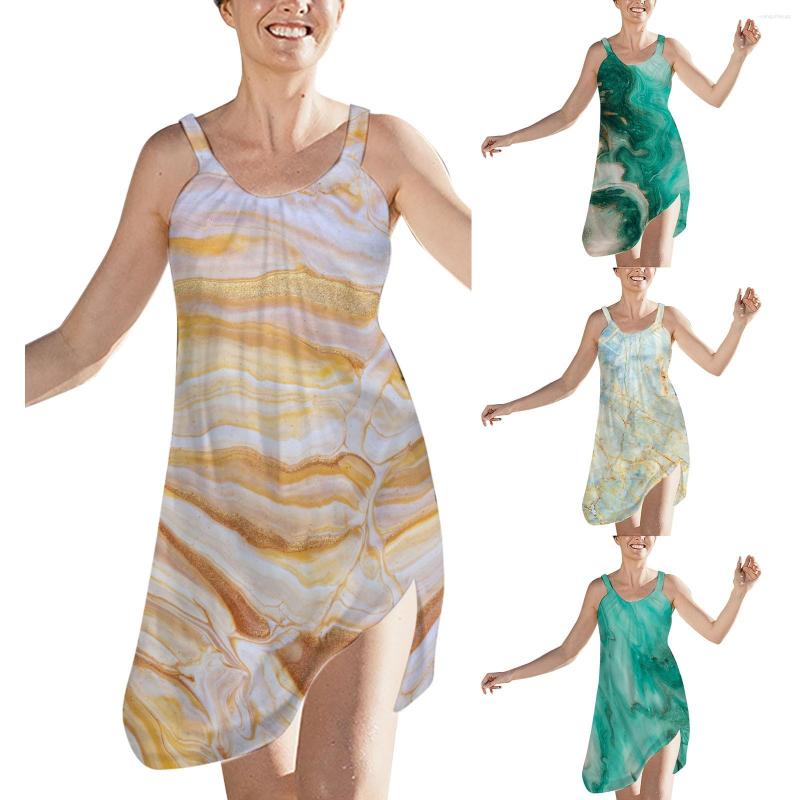 

Casual Dresses Women's Sleeveless Textured Summer Beach Daily Cool Dress Prom The