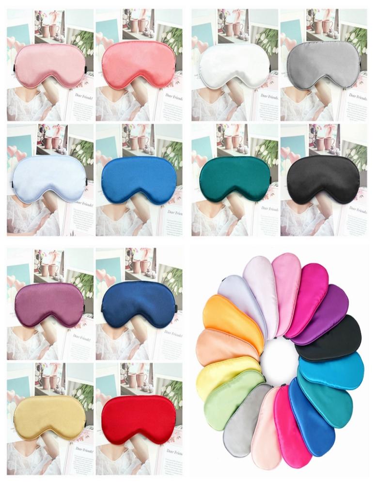 

Silk Eye Mask Natural Soft Sleeping Eye Mask Shading Eyes Cover Travel Eyepatch 12 Color to Choose HHA2799505480