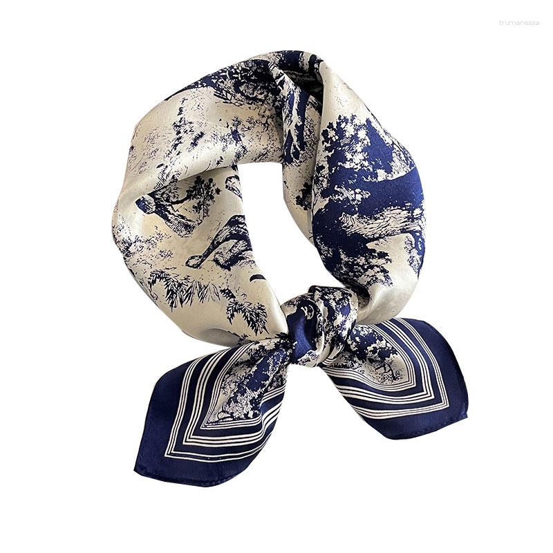 

Scarves Fashion Real Silk Square Satin Scarf Women Print Shawl Foulard Hijab Neckerchief Wrap Bandana Neck Girls Bufanda Echarpe