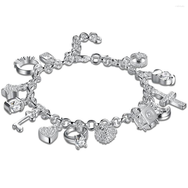 

Link Bracelets Elegant Gorgeous Wholesale Bangle For Women High Quality Factory Price Fashion Jewelry 13 Pendants Bracelet SLH144