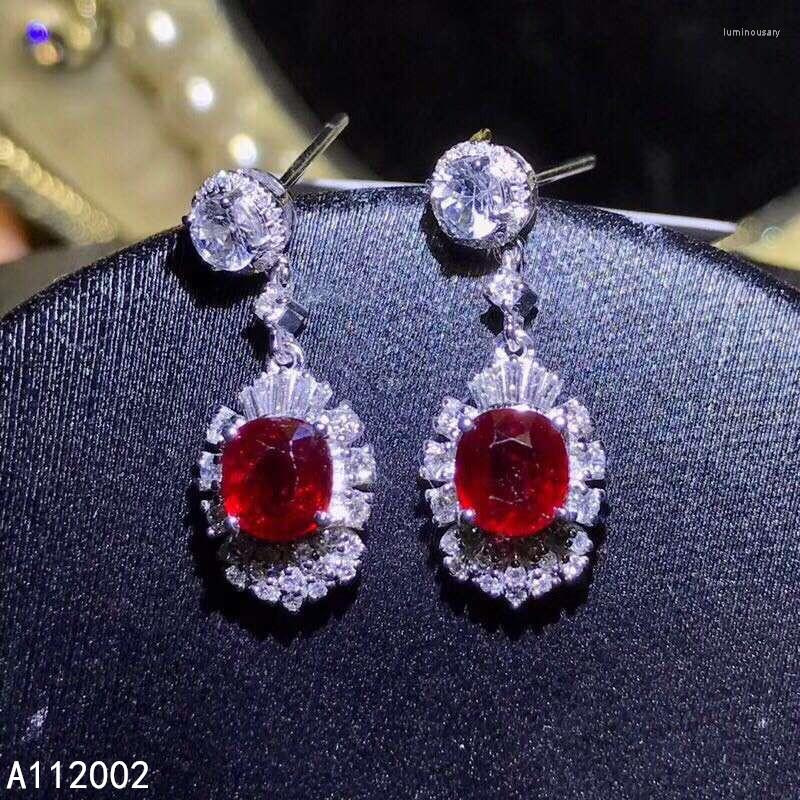

Stud Earrings KJJEAXCMY Fine Jewelry Natural Ruby 925 Sterling Silver Women Gemstone Ear Studs Support Test Noble