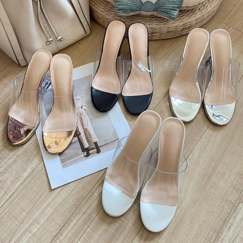 

Summer women's sandals top luxury designer shoes fashion transparent platform shoes non-slip breathable beach shoes new wedge slippers outdoor leather casual shoes