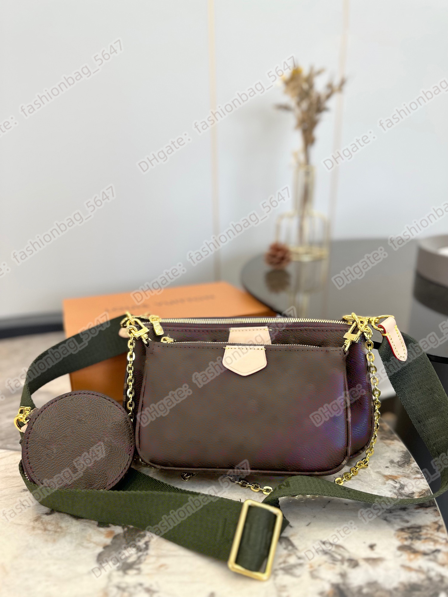 

Top Woman desinger Bags Handbag MULTI POCHETTE shoulder bag crossbody bags for women with Original Box high quality cross body bag Purse clutch serial number 3pcs, Pink
