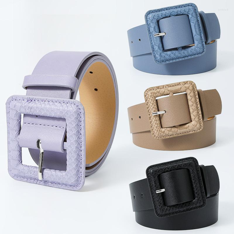 

Belts Vintage Snake Pattern Needle Button Waistband Versatile Decorative Dress Jeans Wide Waist Women Clothing Accessories