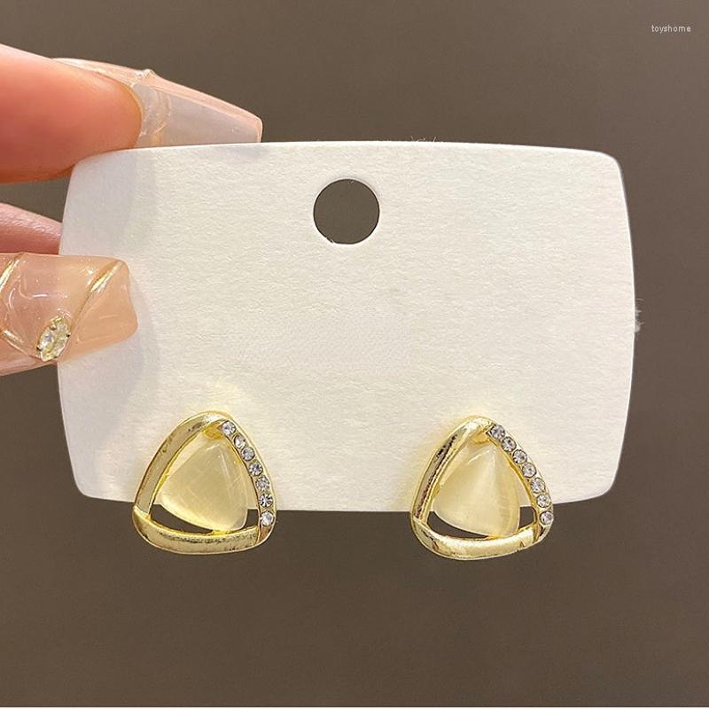 

Stud Earrings Triangle Opal For Women Girls Korean Rhinestone Wedding Party Fashion Jewelry Accessories Wholesale Gift