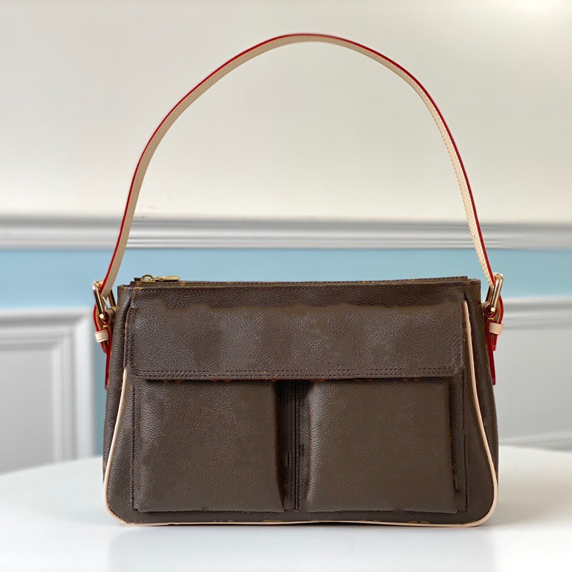 

Designer bag Vintage Medium trumpet camel shoulder bag Women Handbags Classic style M51160 M51164 cowhide Leather Underarm bag Zipper bag, Trumpet 30*13*11cm