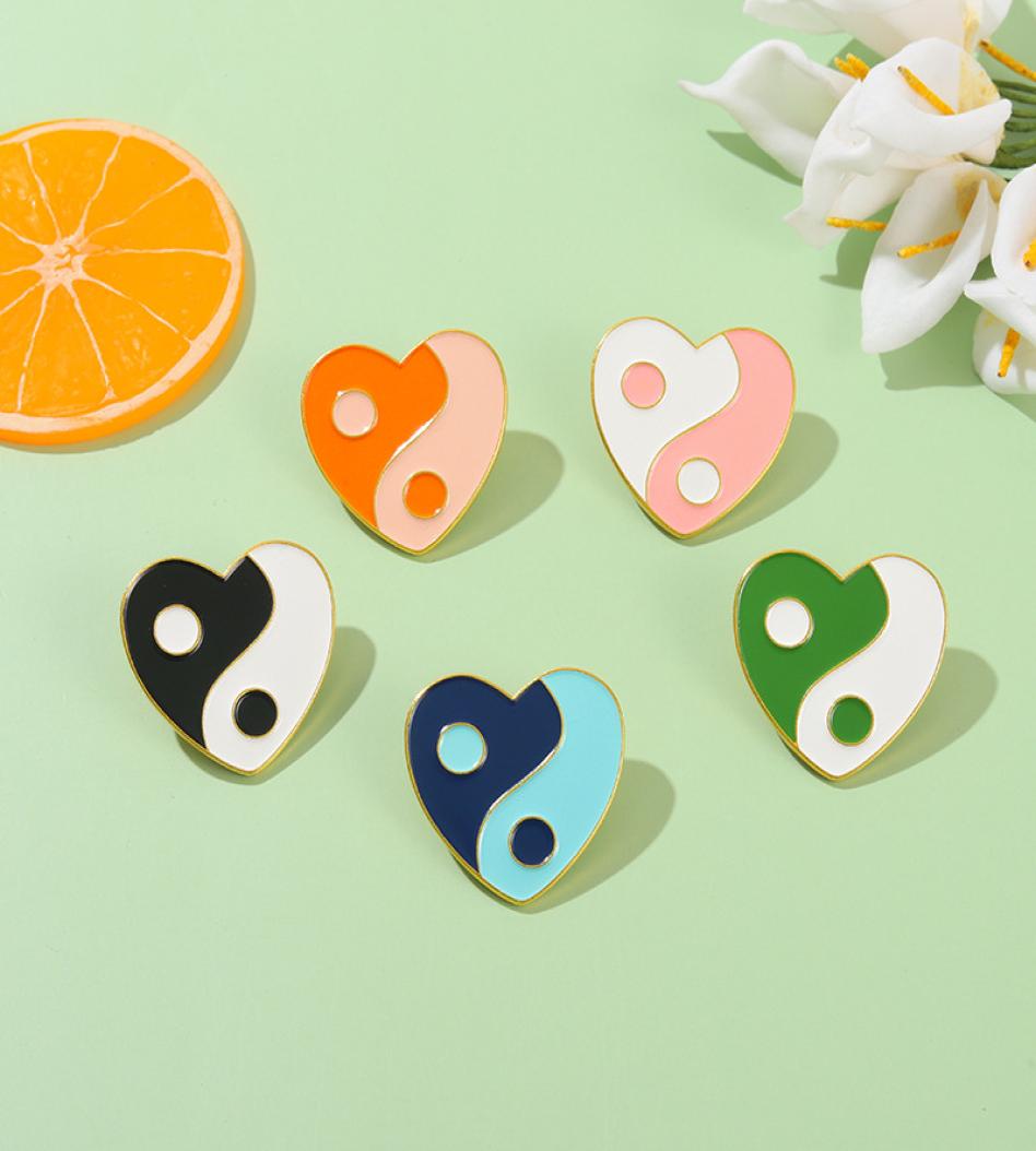 

Yin Yang Taichi Enamel Pin Custom Black White Color Splicing Love Shirt Lapel Backpack Badge Balance Jewelry Gift for Friends1656236