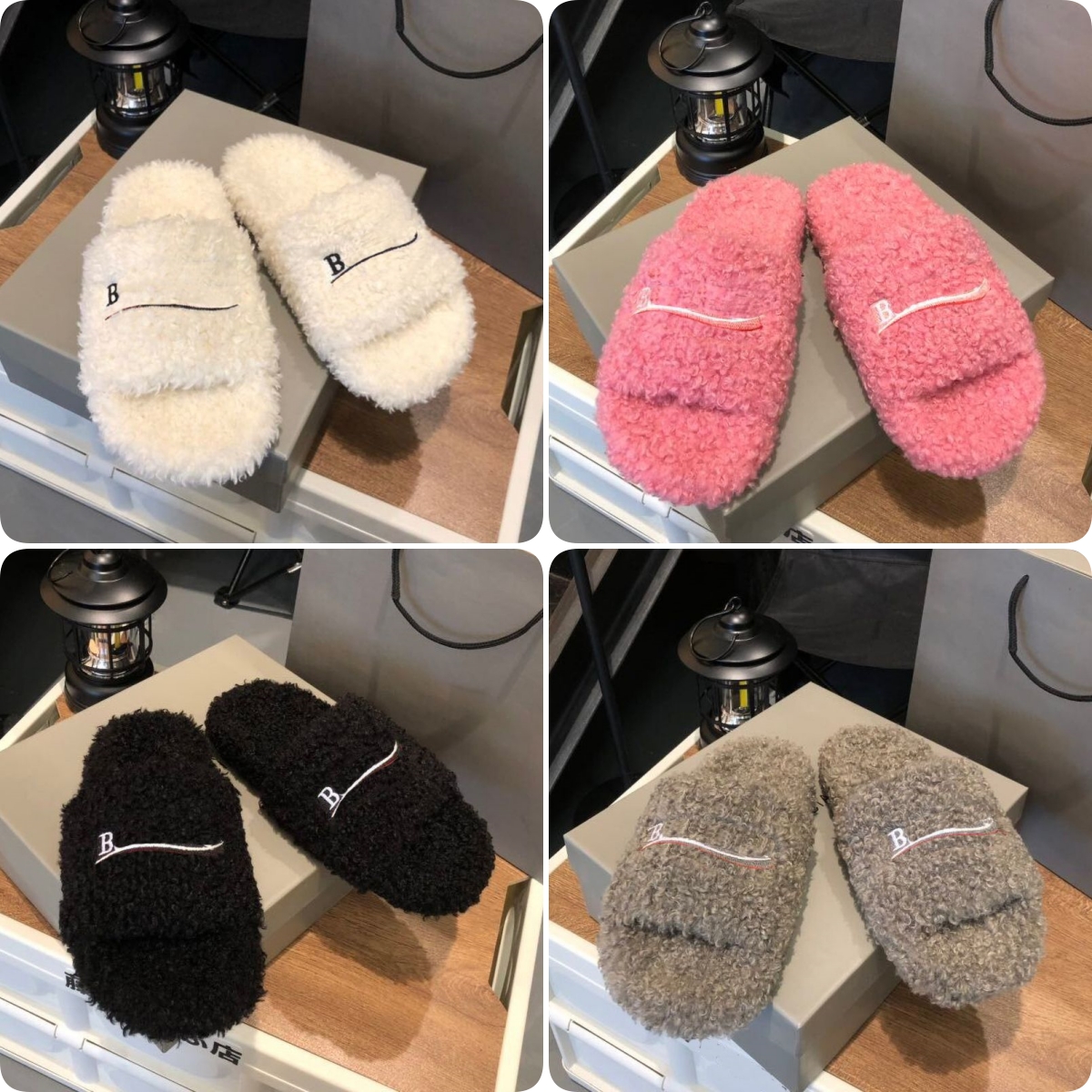 

Luxury designers Women Ladies wool Slippers Slides Winter fur Fluffy Furry Warm letters Sandals Comfortable Fuzzy Girl Flip Flop Slipper slide Eur 35-44, Color #1