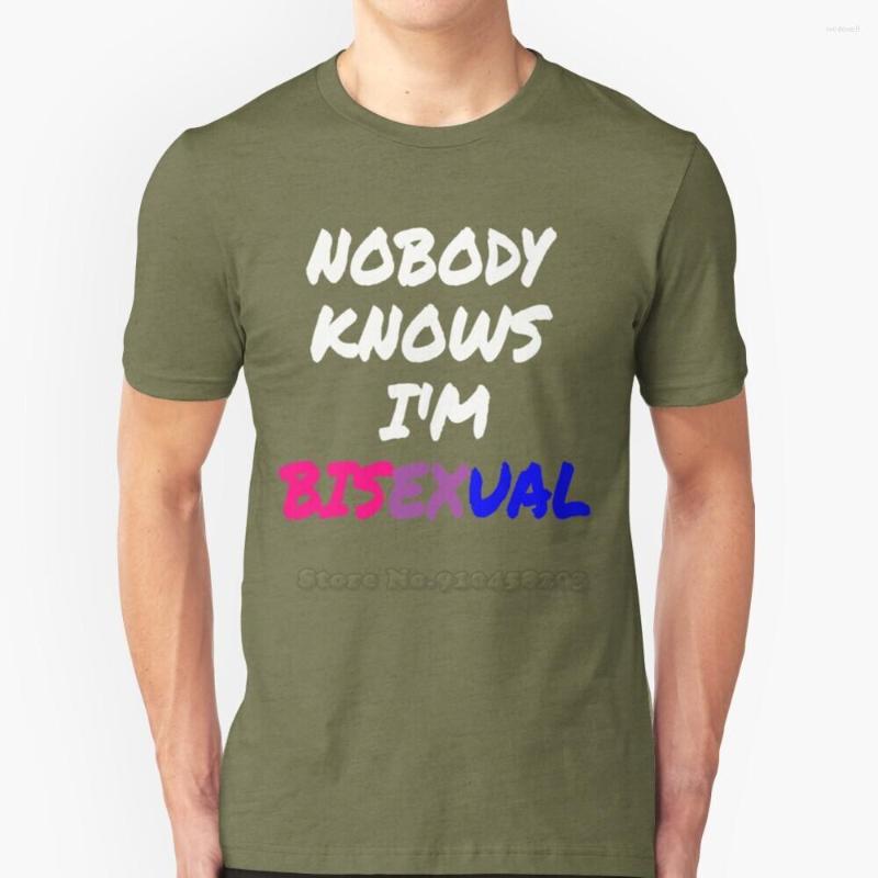 

Men's T Shirts Nobody Knows I'M Bisexual Short-Sleeved T-Shirt Harajuku Hip-Hop Tee Tops Im Rainbow Secret Q, Mtee-burgundy