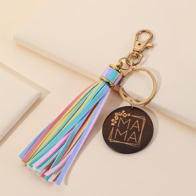 

Keychains Creative Pu Hanging Ornaments Key Chain Everything Colorful Tassel Pendant