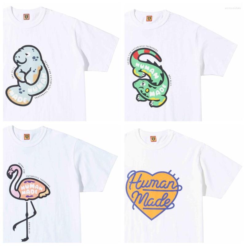

Men's T Shirts Frog Drift Streetwear Harajuku HUMAN Graphic Cartoon Flamingo Chameleon Cotton Slub Tee Tops Shirt For Men, Black-lover