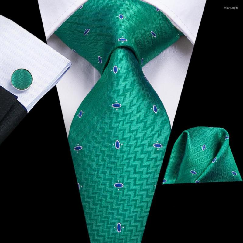 

Bow Ties Green Dot Novelty Silk Wedding Tie For Men Handky Cufflink Gift Necktie Fashion Designer Business Party Dropshiping Hi-Tie