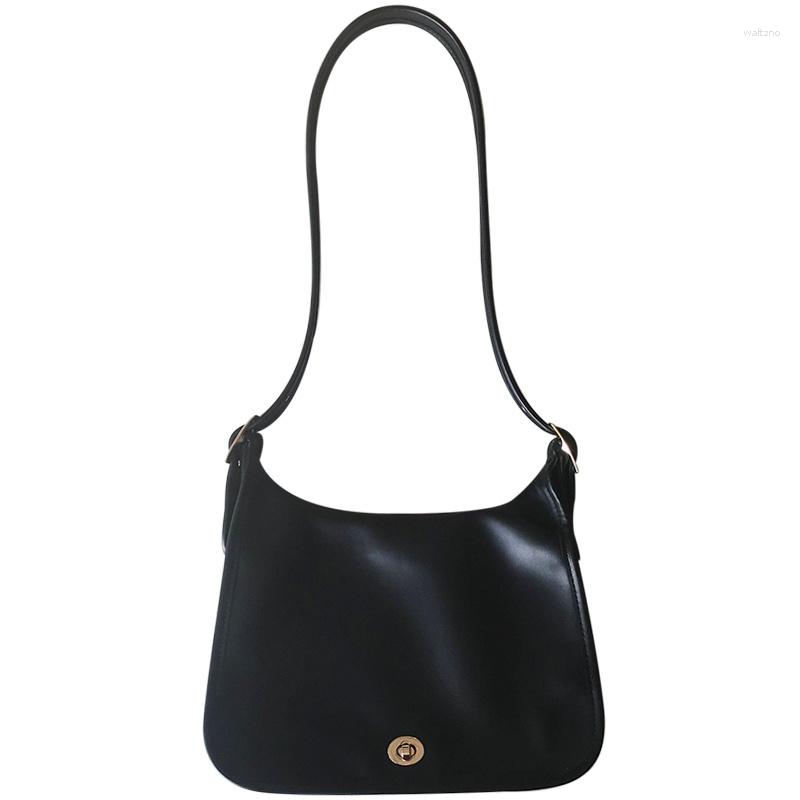 

Evening Bags Women's Bag Korean Autumn And Winter Leisure Versatile Vintage Diagonal Straddle Single Shoulder Ffcher Same, Black trumpet