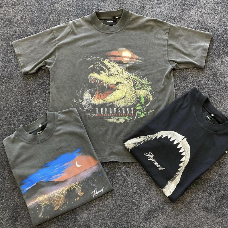 

Men' T Shirts Frog Drift Streetwear Fashion Brand Vintage Animal Graphics Sharks Oversized Washing Loose Tee Tops Shirt For Men, White shark