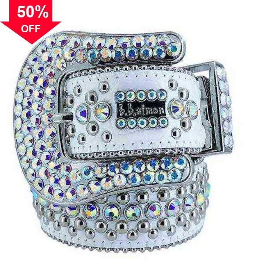 

Bb 2022 Belt Designer Simon Belts for Men Women Shiny diamond belt white cintura uomo boosluxurygoods 0000332V551