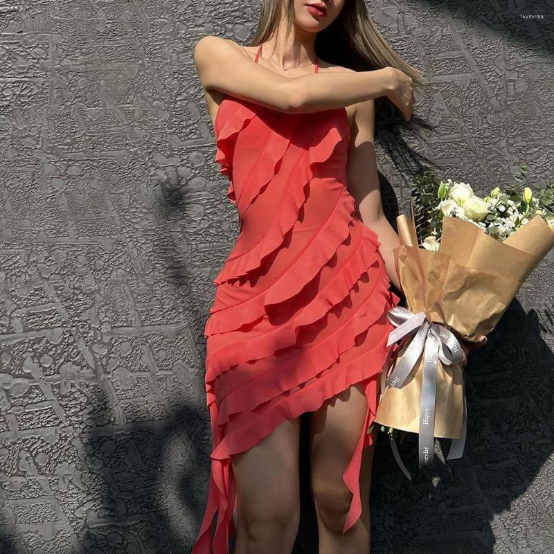 

Casual Dresses 2023 Women Summer Sexy See Through Mini Dress Spaghetti Strap Tassles V-Neck Slim Bodycon Vestidos, Black