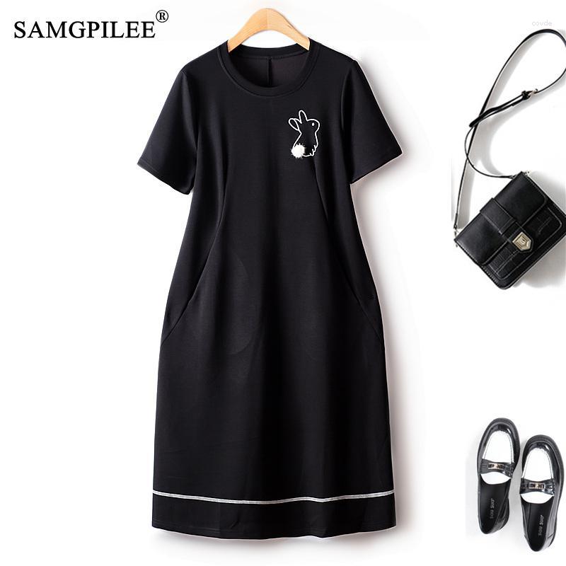 

Party Dresses 2023 Summer For Women Bright Line Decoration Splicing Loose Waist Knee Length Sweet Short Sleeve Elegant Female Dress, Grey