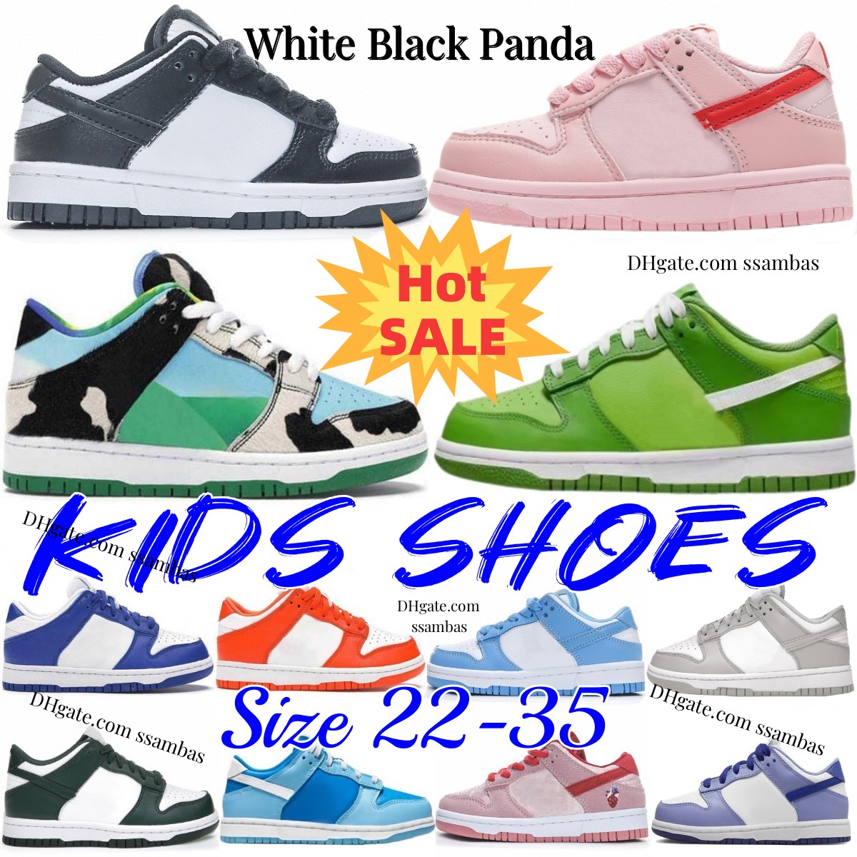 

designer kids shoes low baby shoe toddler Chunky sneakers children big kid youth trainers White Black Panda Pink boys Girls Sneaker Chlorophyll UNC Grey Green 22-35