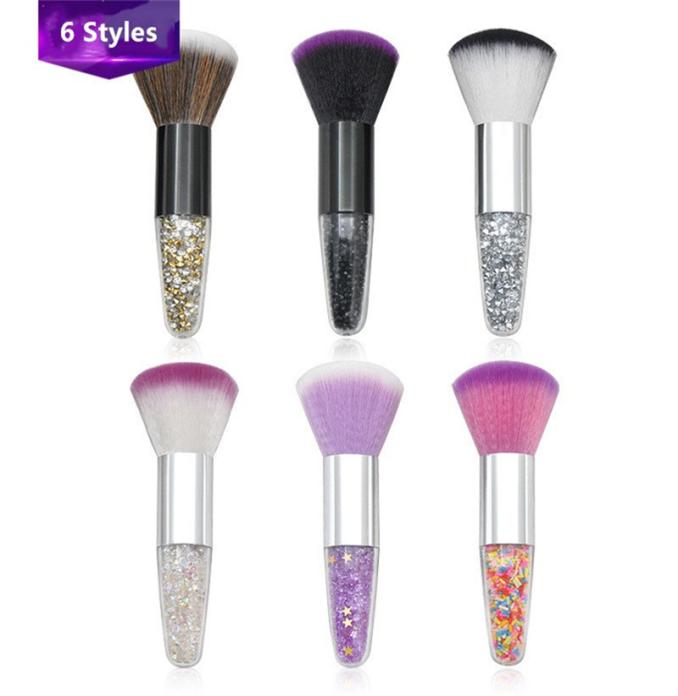 

New Single cone crystal diamond particles transparent handle blush makeup brush small fat powder foundation powder makeup too2884383