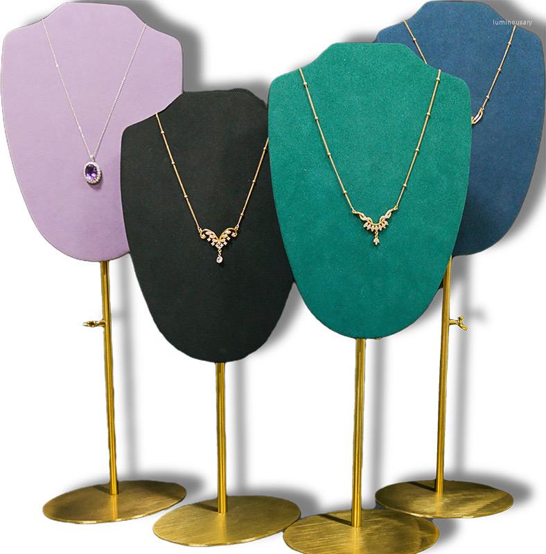 

Jewelry Pouches Necklace Pendant Display Stand Mannequin Long Chain Window Show Holder Decorate Shelf