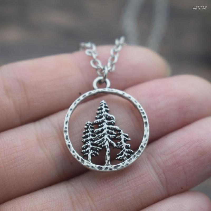 

Pendant Necklaces Mountain Pine Tree Charm Forest Necklace Camping Travel Halloween Landscape Nature Inspired Jewelry