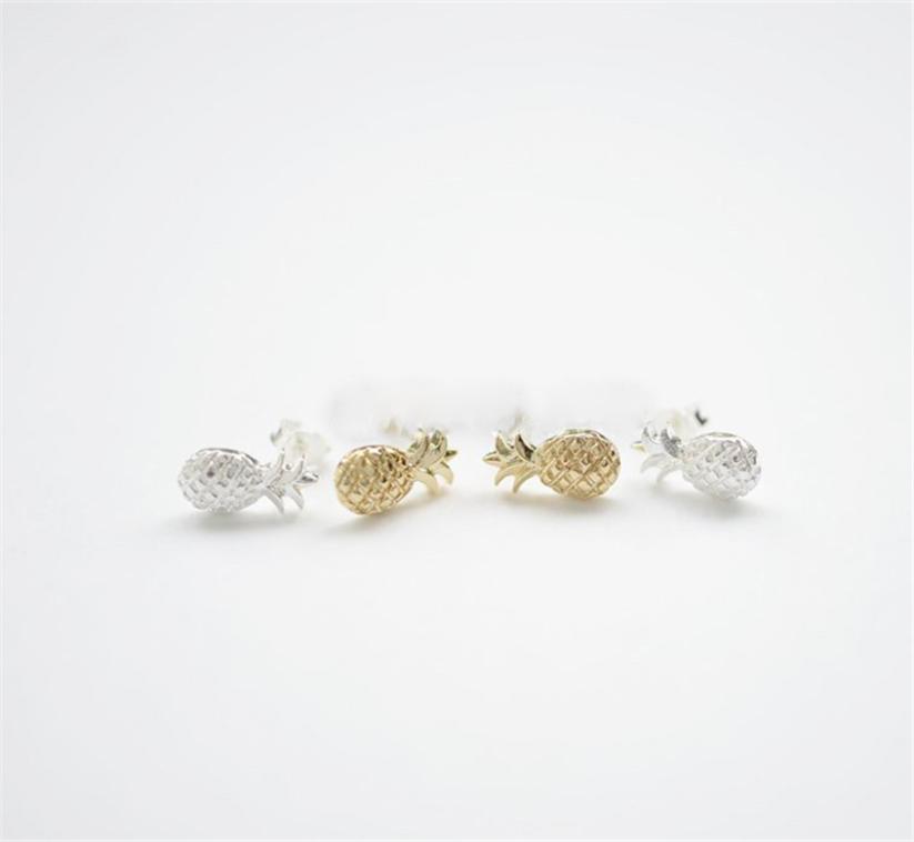 

Fashion pineapple stud earrings lovely little pineapple stud earrings beautiful threedimensional fruit stud earrings for women7705212