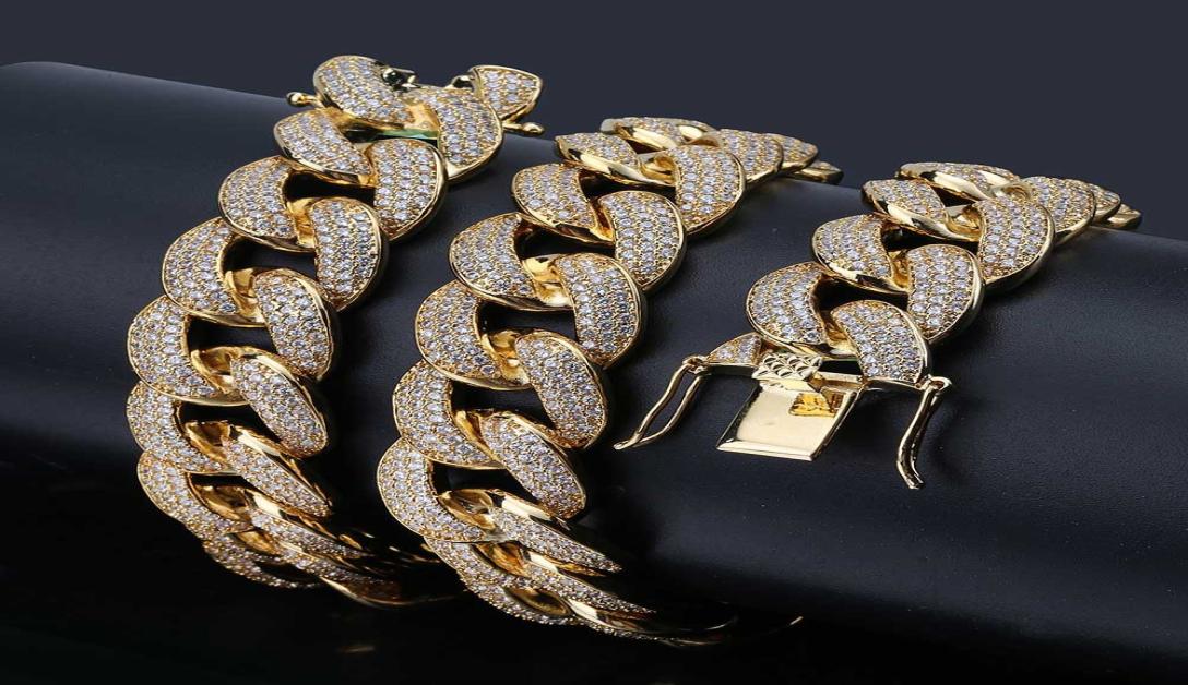

Men039s Big Cuban Chain Microzircon Necklace 18mm Hip Hop Rapper Jewelry for Men5044499