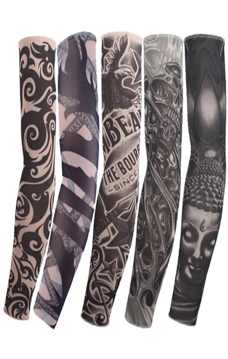 

Fashio Elastic Tattoo Sleeves Riding UV Care Cool Printed Sunproof Arm Protection Glove Fake Temporary Tattoo8505587