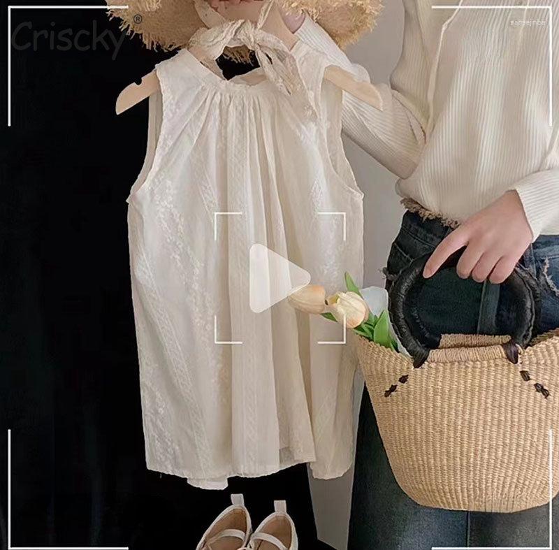 

Girl Dresses Girls Dress 2023 Summer Children Sleeveless Floral Embridery Baby Kids Todder Princess For, Beige
