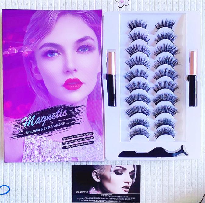 

New arrive 35710 pairs magnetic false eyelashes set Double magnetic eyeliner tweezers 5 magnetic eyelashes DHL 6485779