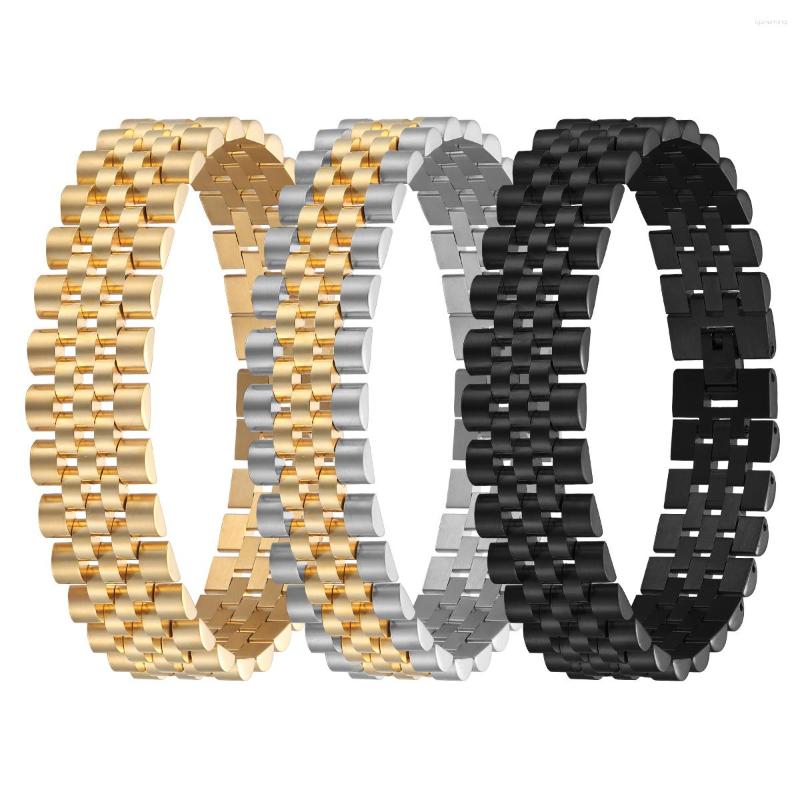 

Link Bracelets Fashion 15mm Wide Multi Color Adjustable Gold Plated Stainless Steel Strap Bracelet For Women