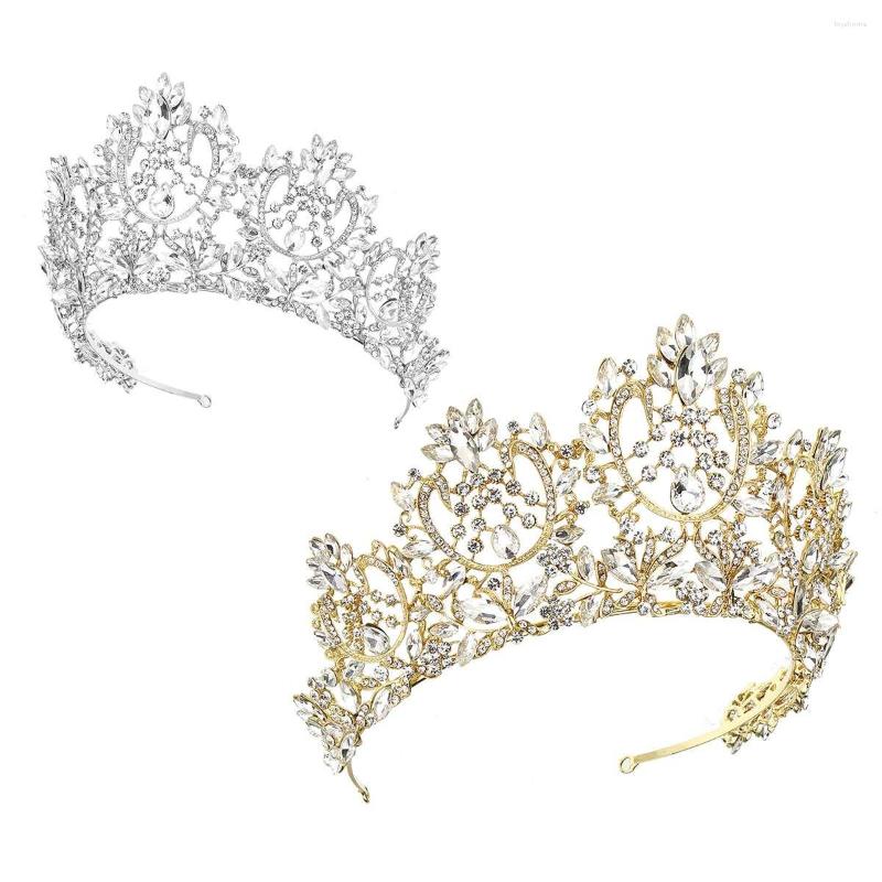 

Hair Clips Baroque Rhinestone Bride Tiaras King Queen Crown Wedding Accessories Crystal Bridal Tiara Headpiece