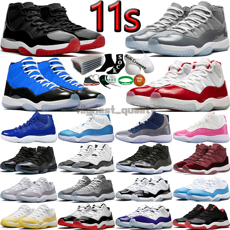 

11 Basketball Shoes for men 11s Cherry Cool Grey Cement Concord Bred UNC Gamma Blue Midnight Navy 72-10 Heiress Red Velvet Space Jam Mens Women Trainers Sports Sneakers, Color-6