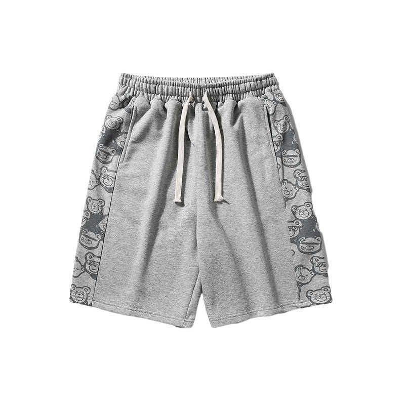 

Nasa Co Branded Casual Shorts Summer American Quarter Mid Pants Fashion Brand Versatile Straight1, White
