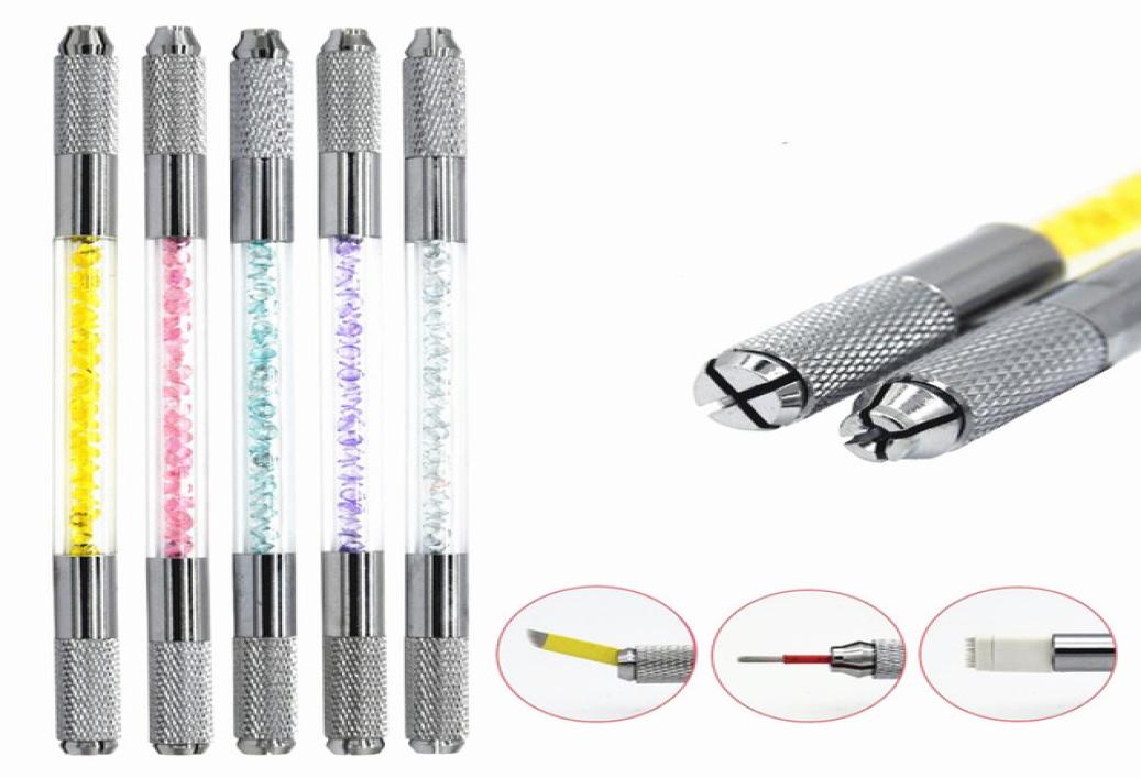 

Crystal Pearl Double Heads Microblading Pen Permanent Makeup Eyebrow Tattoo Machine5765691