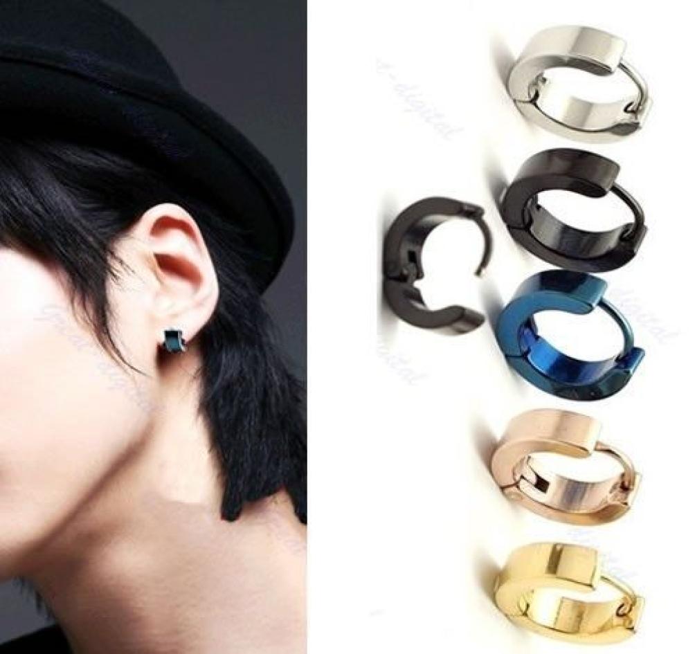 

10PcsLot Titanium Steel Man Ear Clip On Ear Earrings Studs 01852393